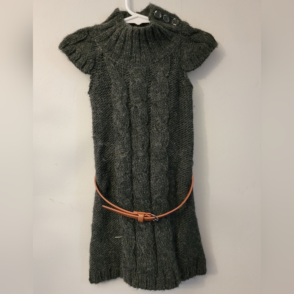 Joe Fresh Charcoal Knit Dress with Brown Belt